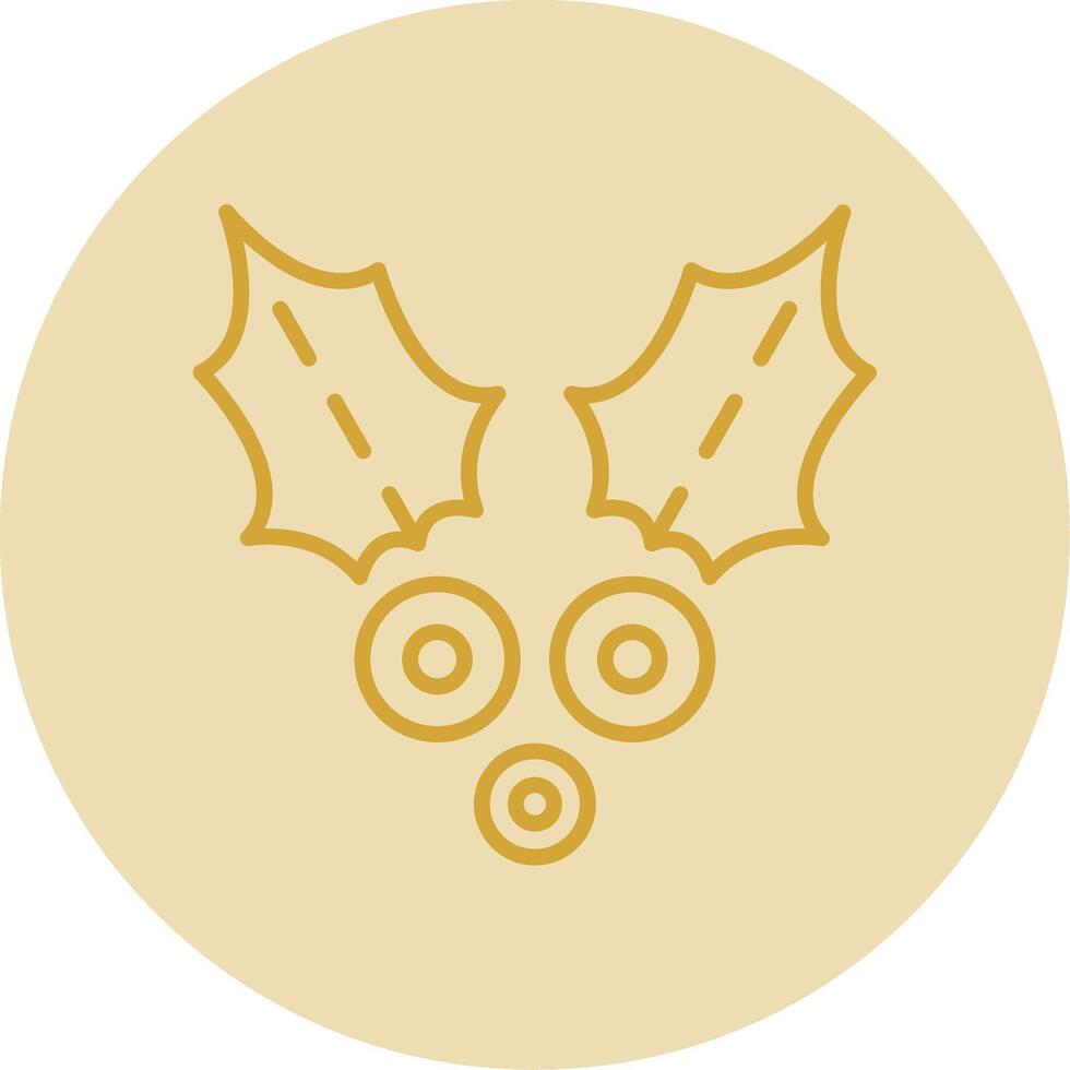 Holly Line Yellow Circle Icon vector