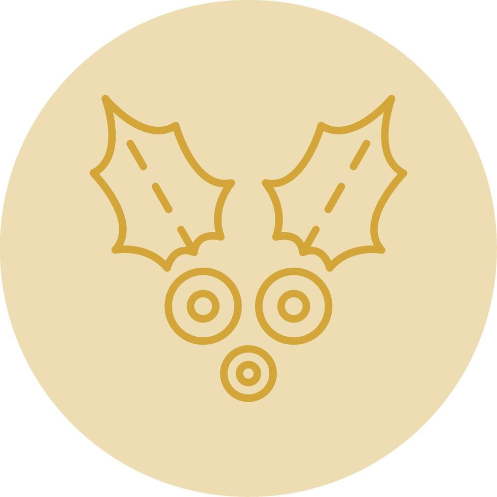 acebo línea amarillo circulo icono vector