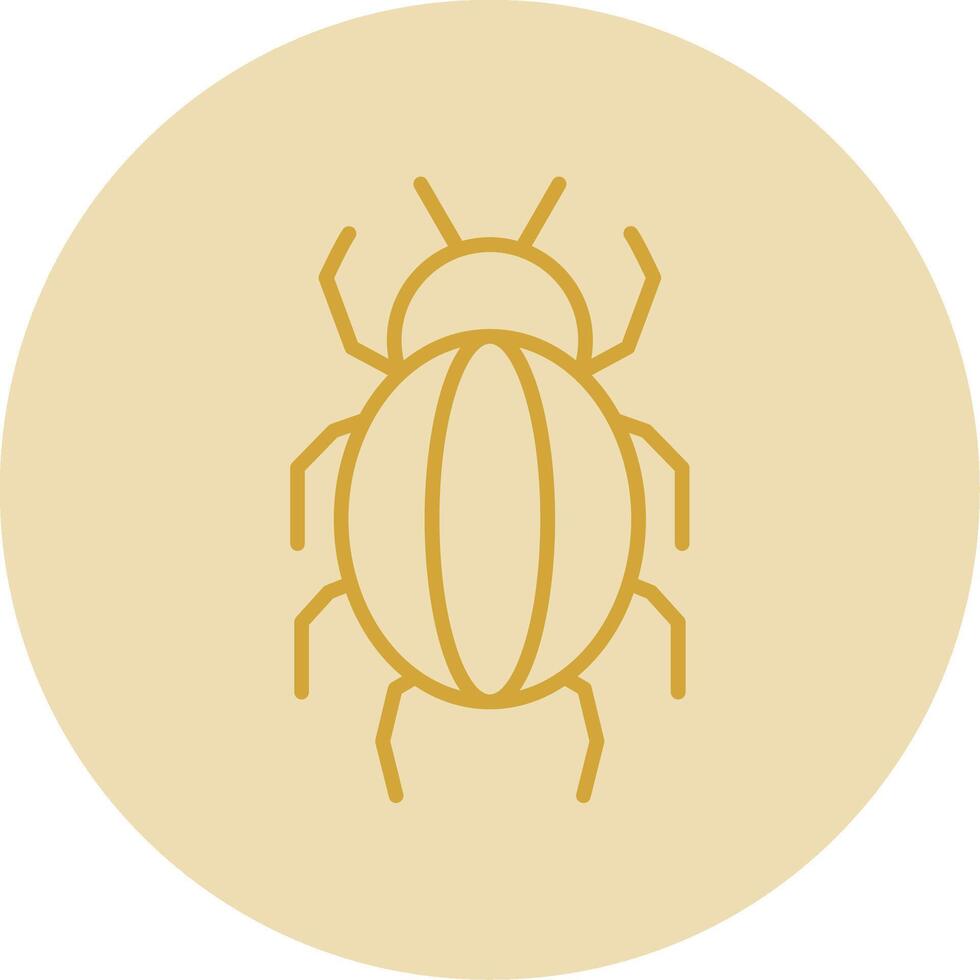 Spider Line Yellow Circle Icon vector