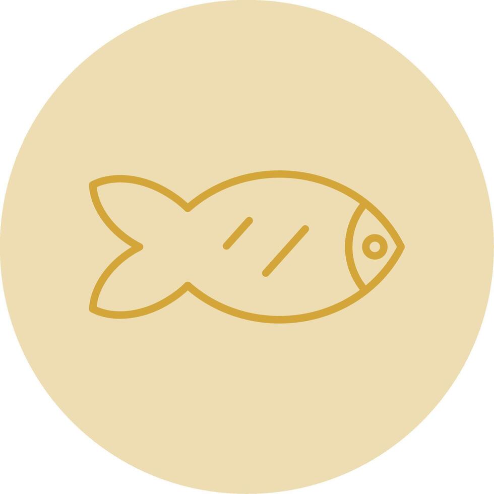 pescado línea amarillo circulo icono vector