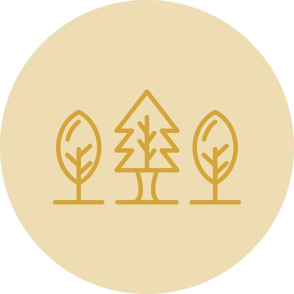 Forest Line Yellow Circle Icon vector