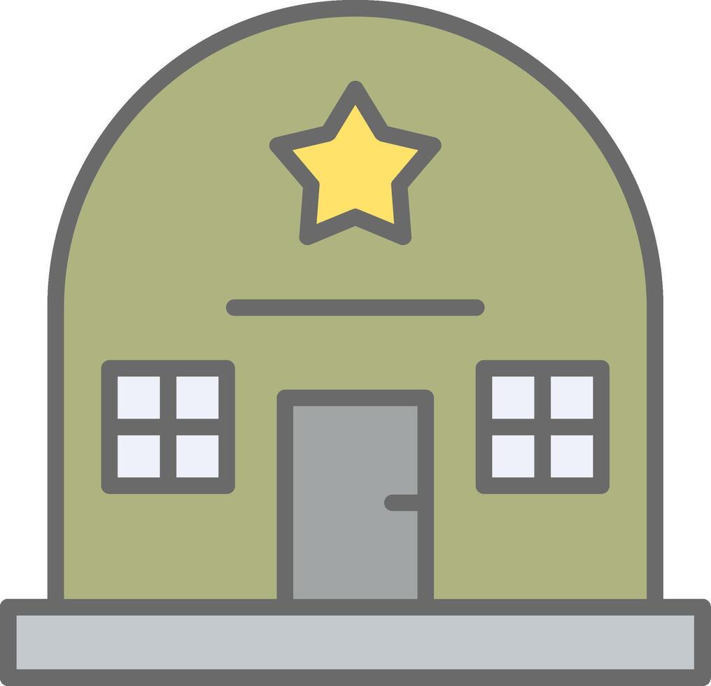 Army Base Line Filled Light Icon vector