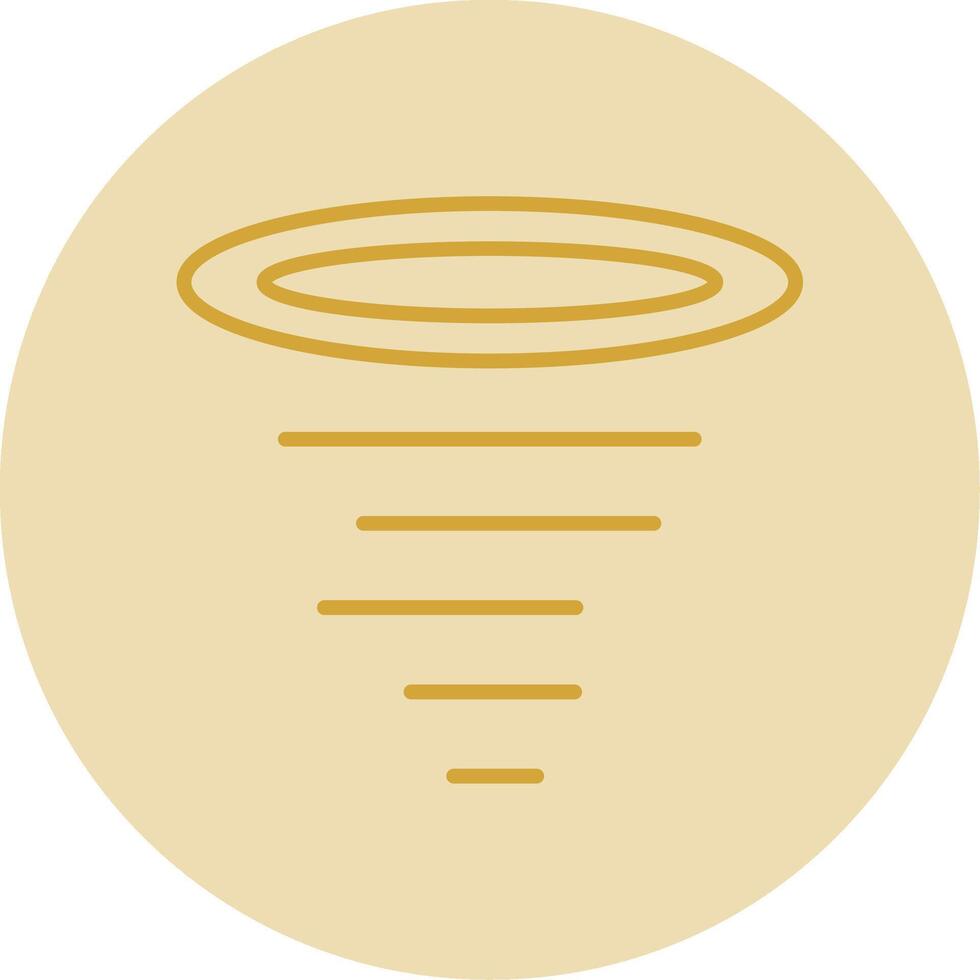 Tornado Line Yellow Circle Icon vector