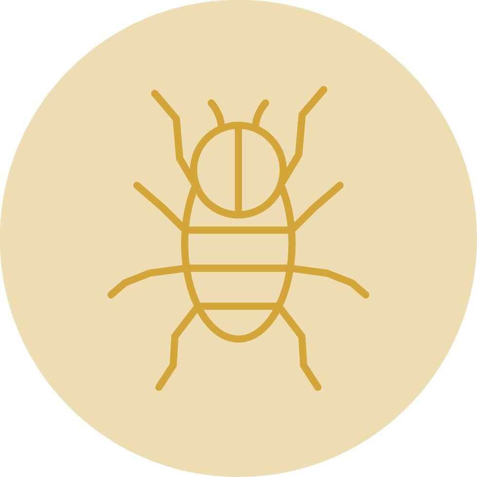 Spider Line Yellow Circle Icon vector