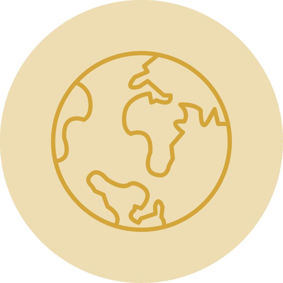 World Line Yellow Circle Icon vector