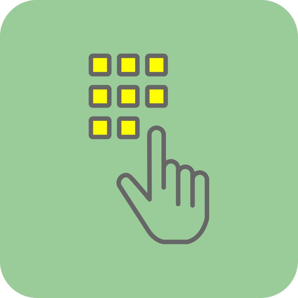 Dial Filled Yellow Icon vector