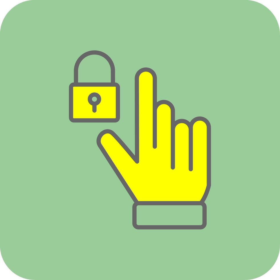 Lock Filled Yellow Icon vector