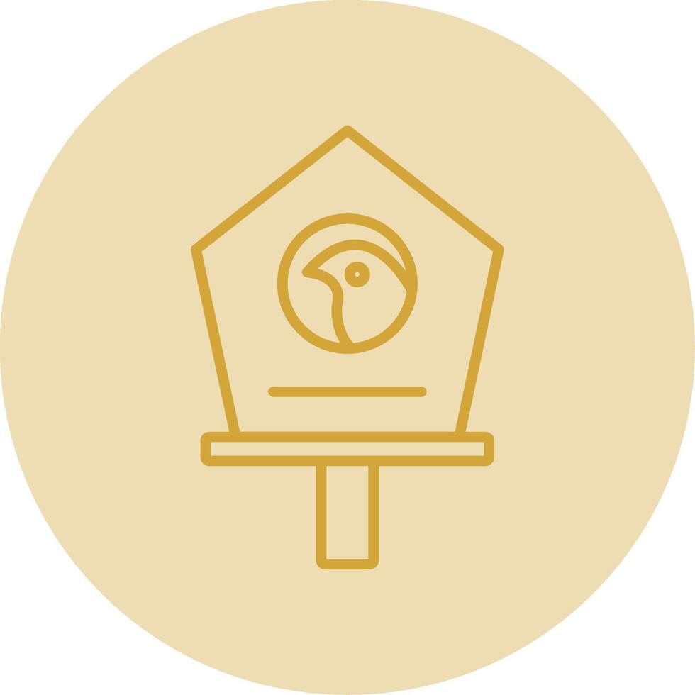 pájaro casa línea amarillo circulo icono vector