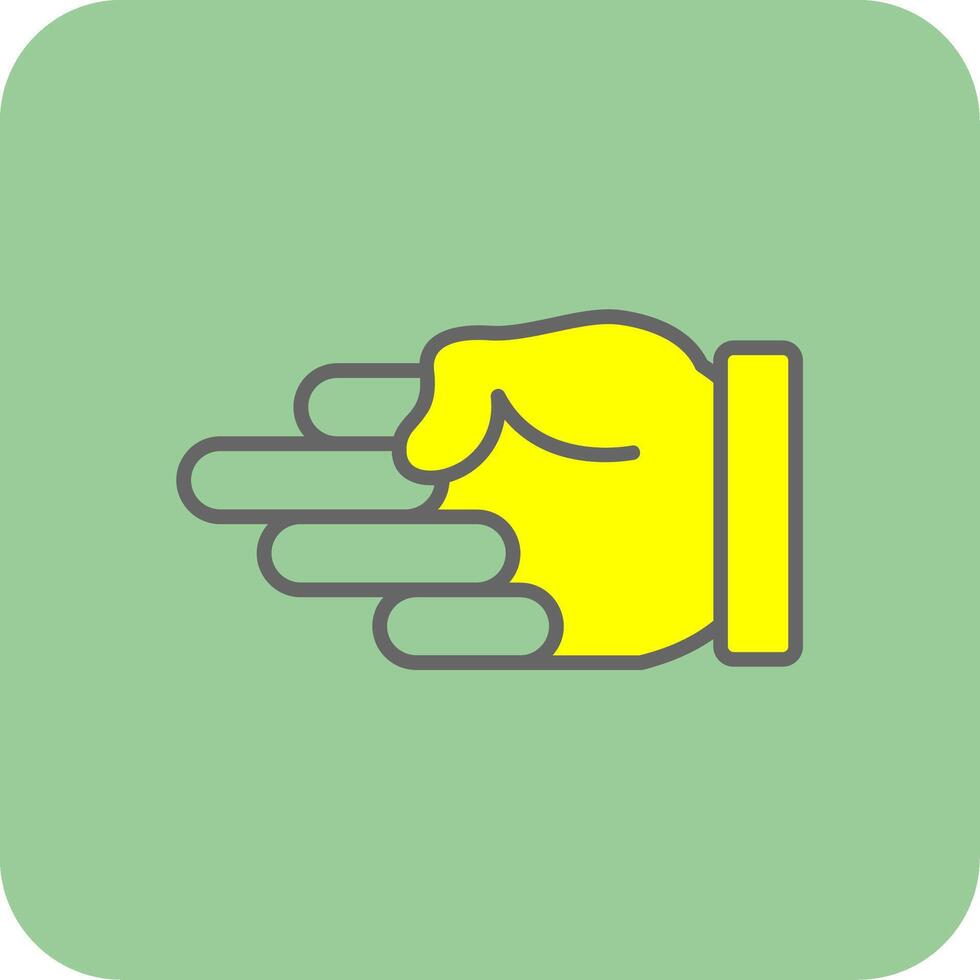 Pointing Left Filled Yellow Icon vector