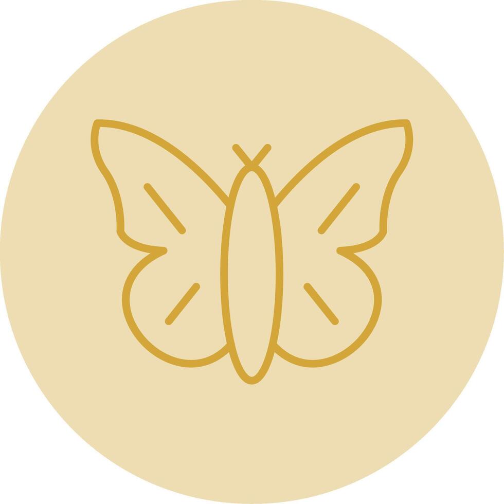Butterfly Line Yellow Circle Icon vector