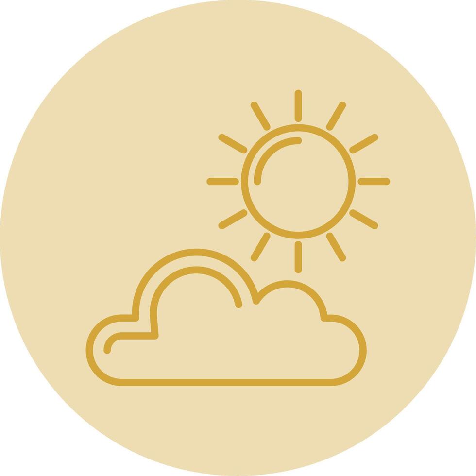 Sun Line Yellow Circle Icon vector