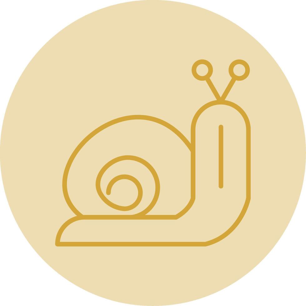 Snail Line Yellow Circle Icon vector