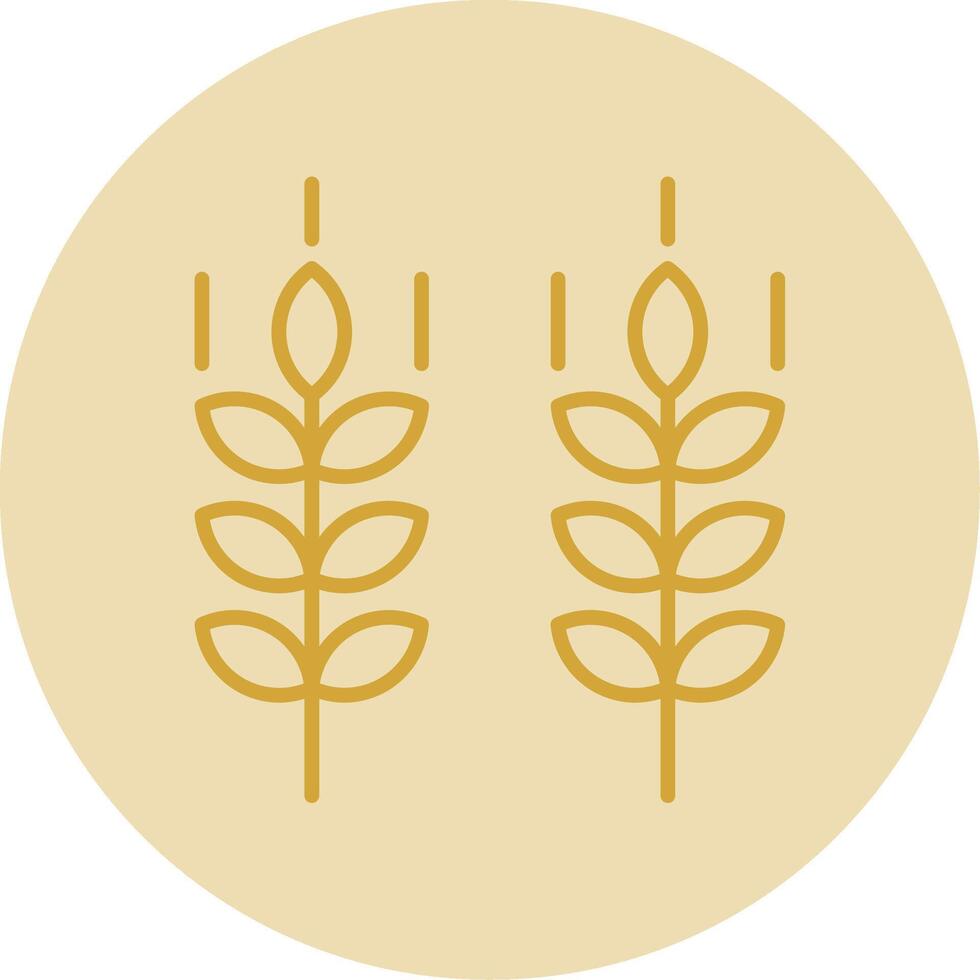 Wheat Line Yellow Circle Icon vector