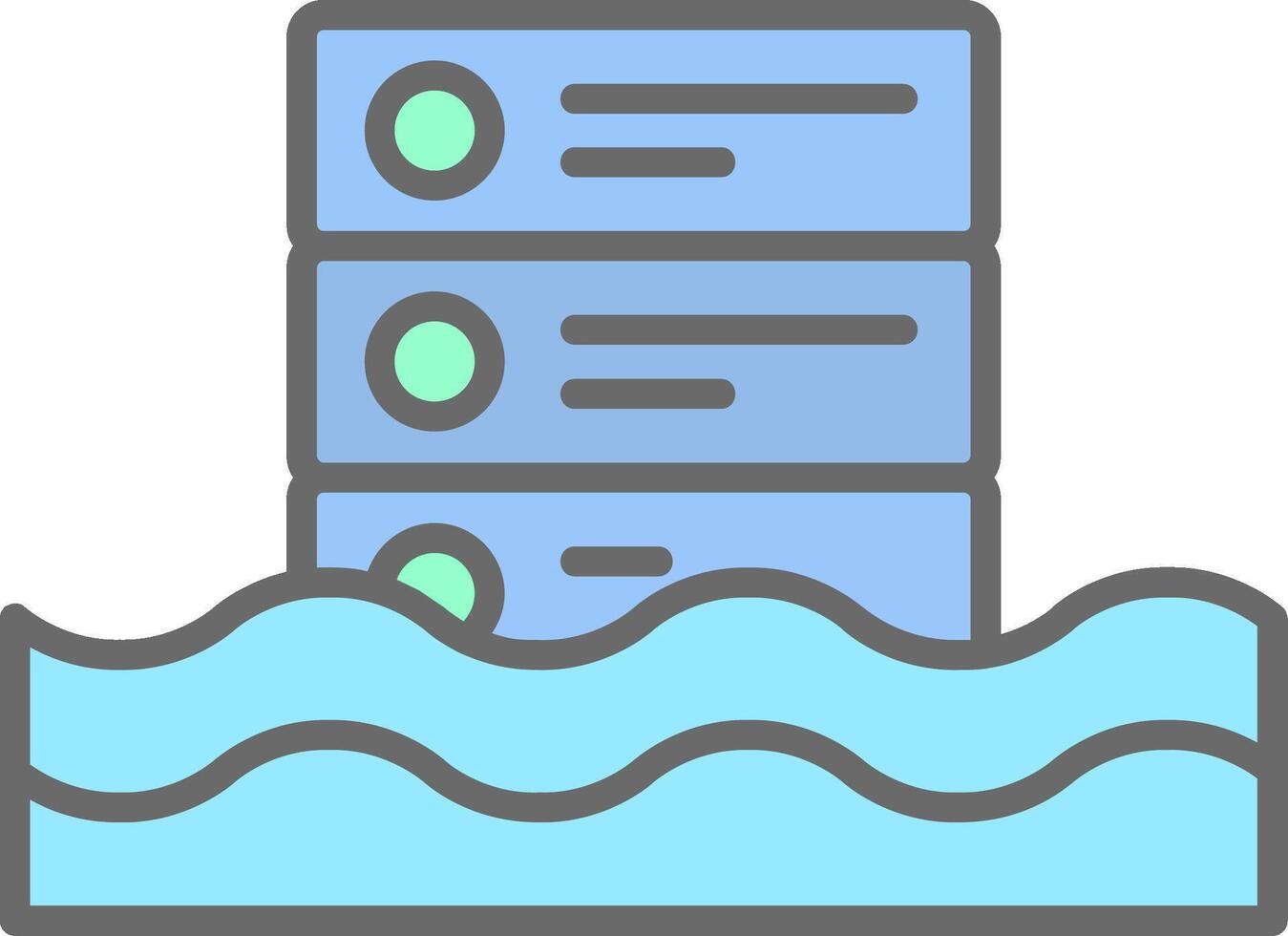 Data Lake Line Filled Light Icon vector