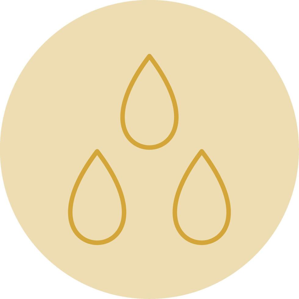 Water Drop Line Yellow Circle Icon vector