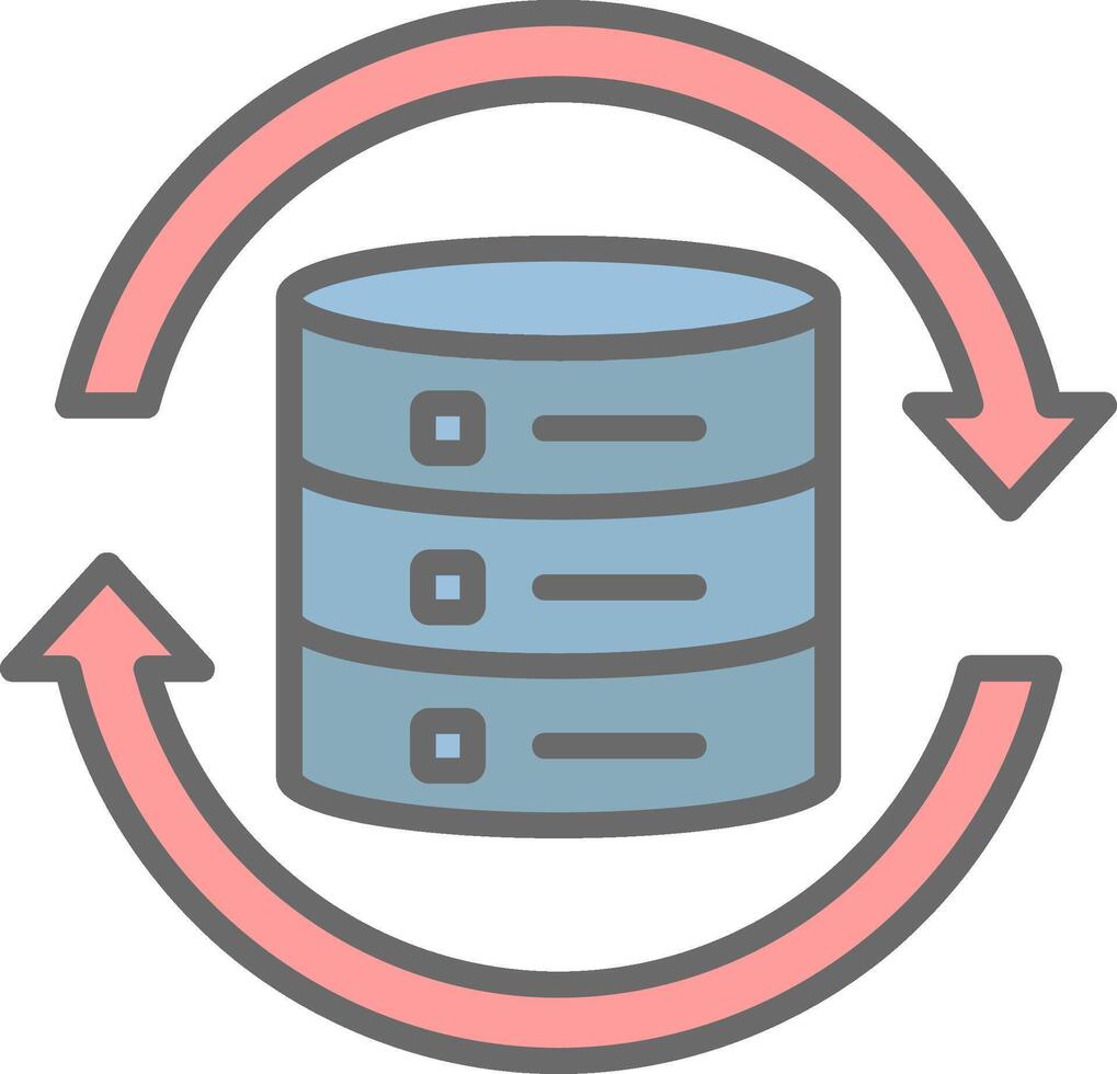 Data Synchronization Line Filled Light Icon vector