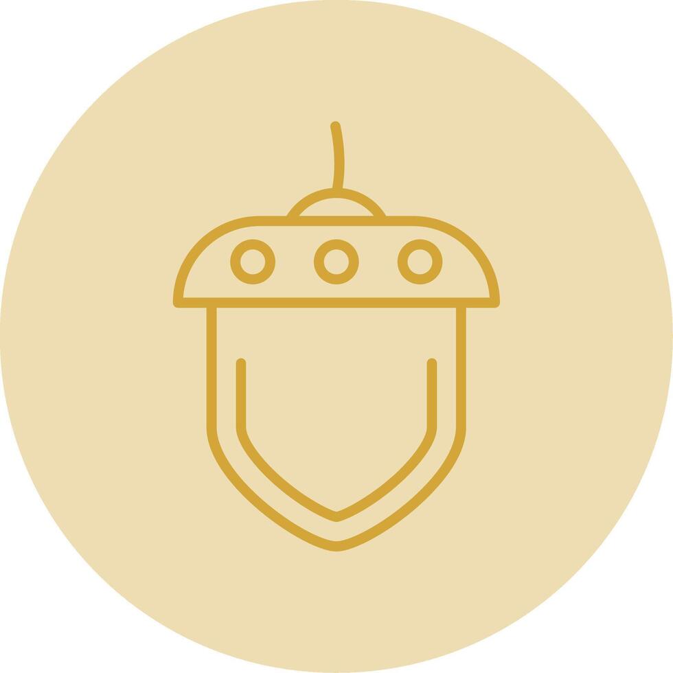 Acorn Line Yellow Circle Icon vector