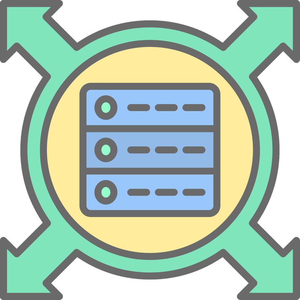 Data Driven Line Filled Light Icon vector