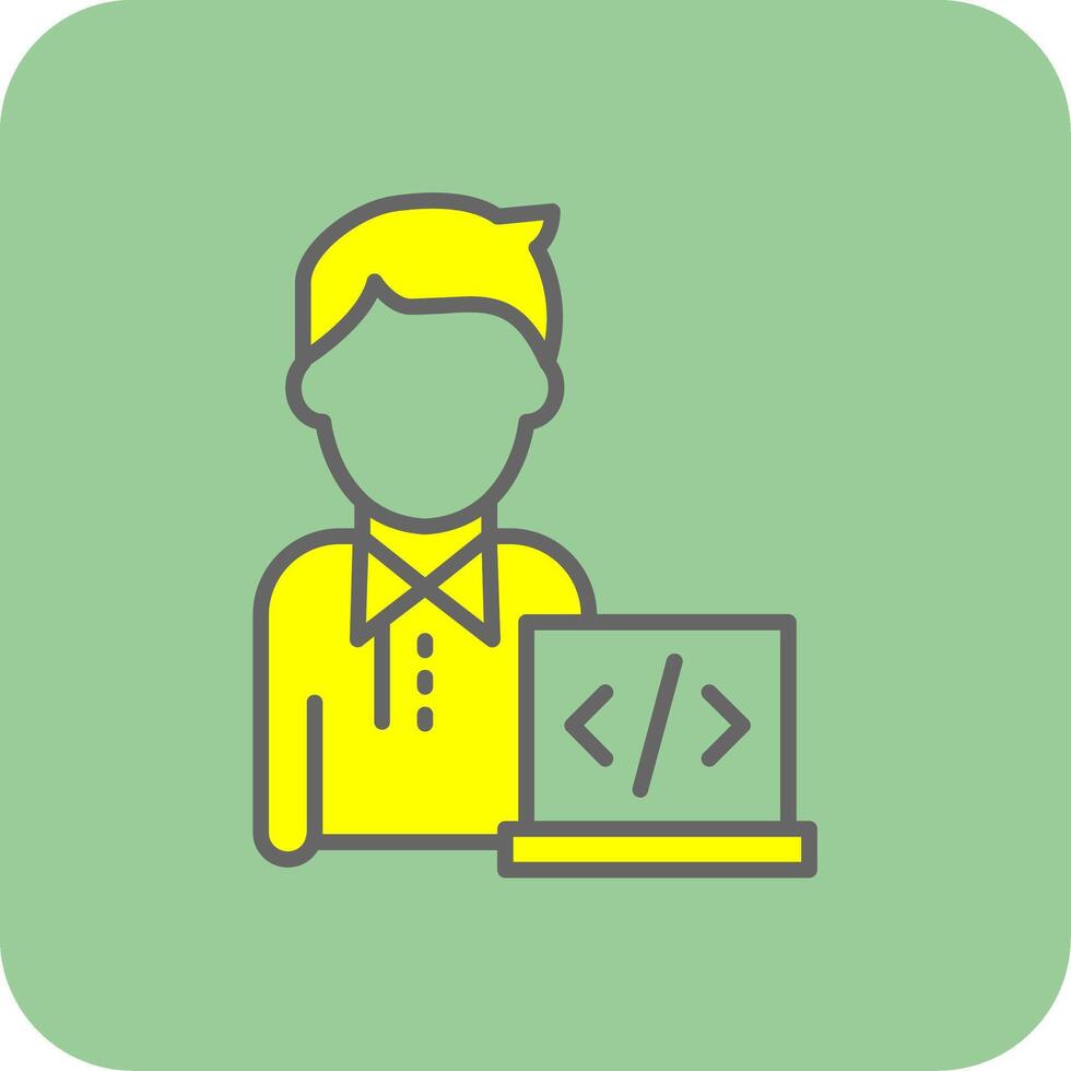 Programmer Filled Yellow Icon vector