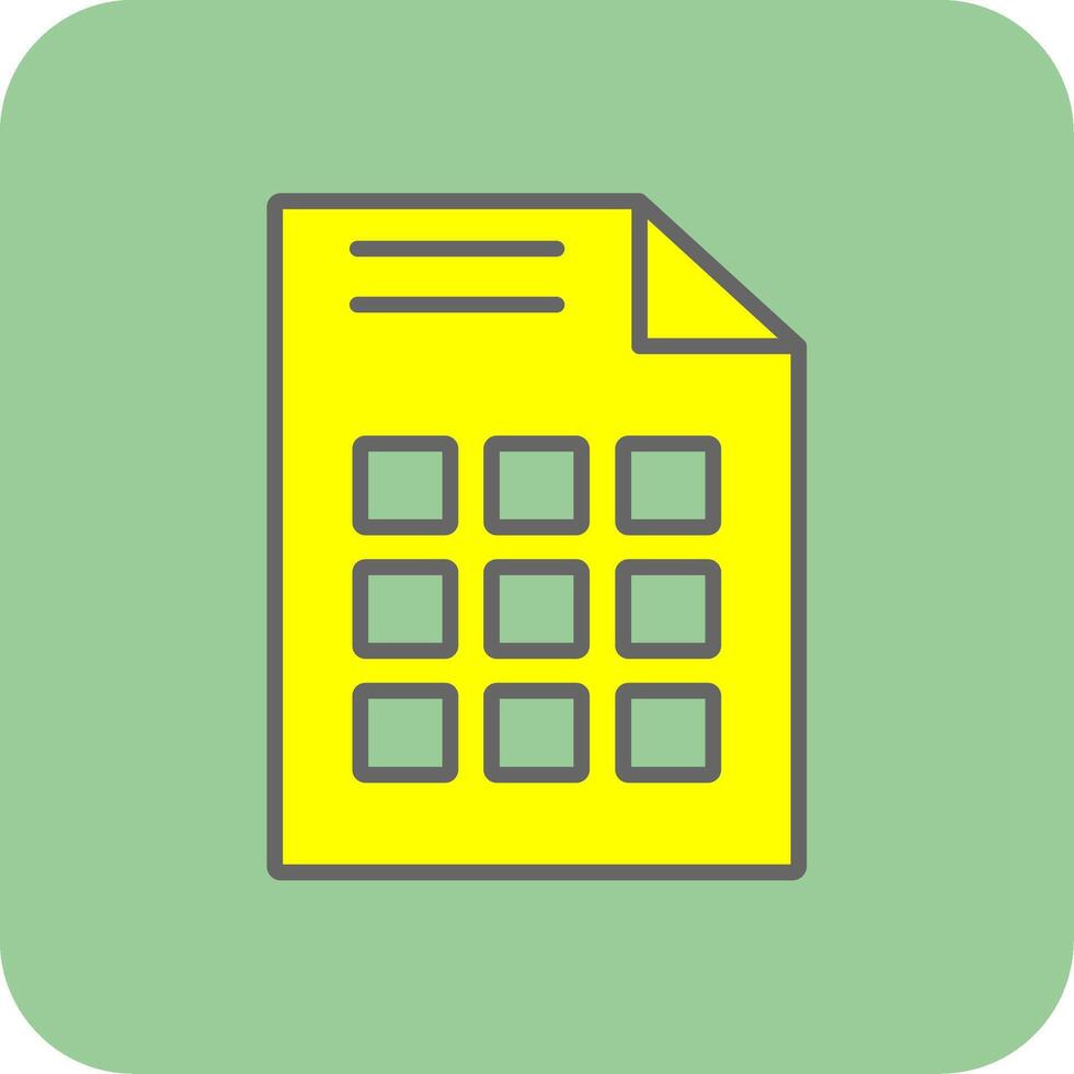 Grid Filled Yellow Icon vector