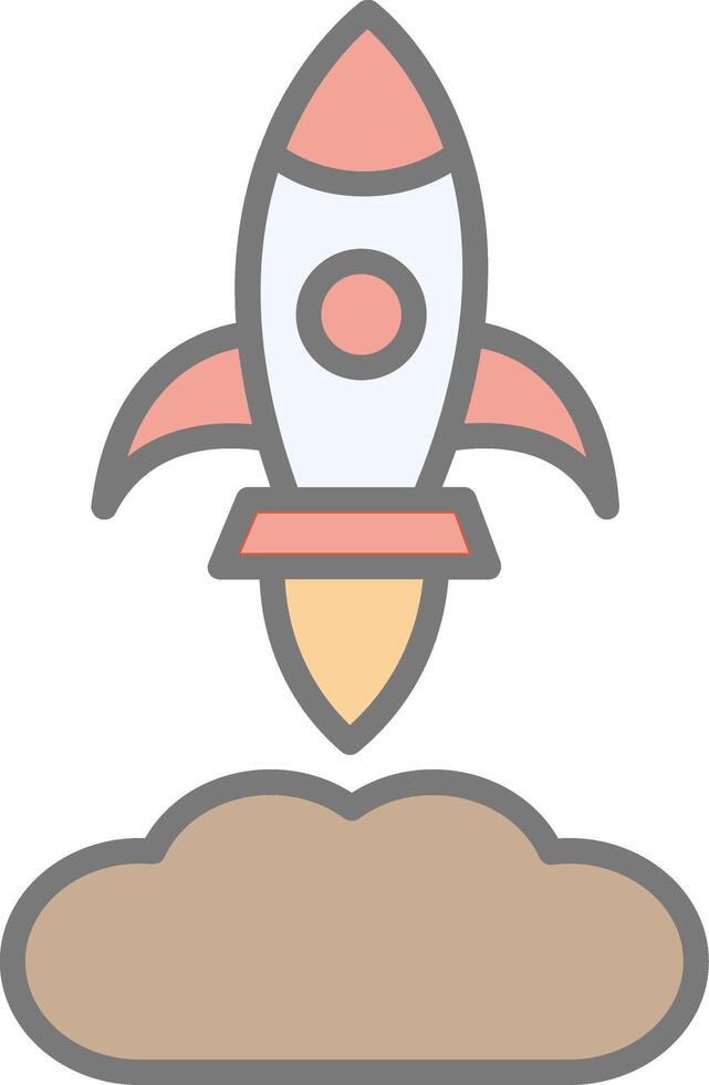 Rocket Launch Line Filled Light Icon vector