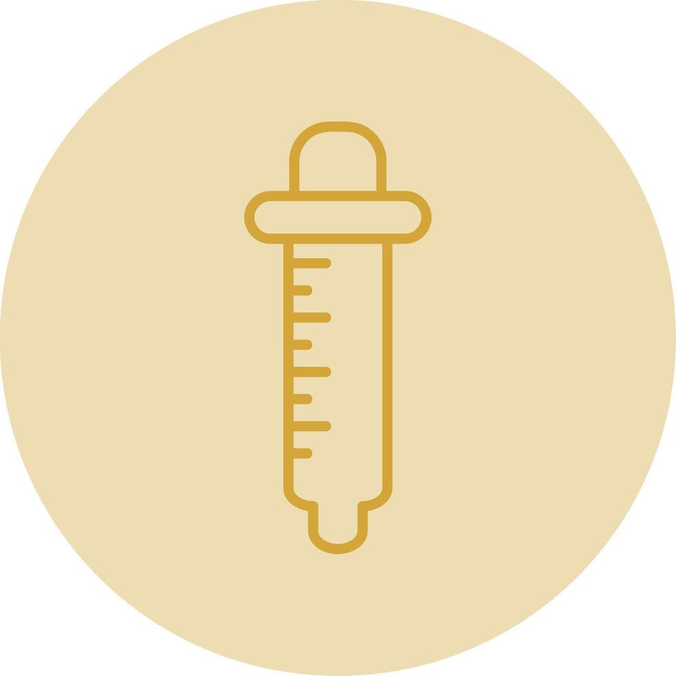 Pipette Line Yellow Circle Icon vector