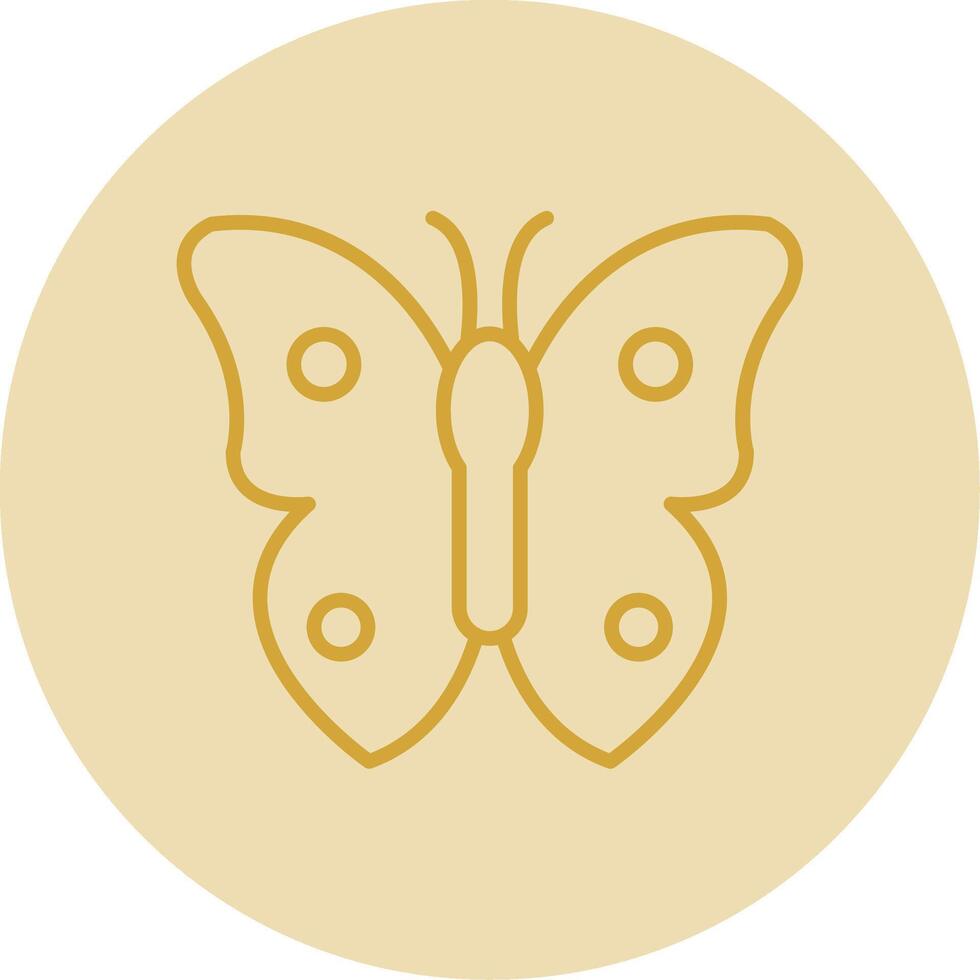 Butterfly Line Yellow Circle Icon vector