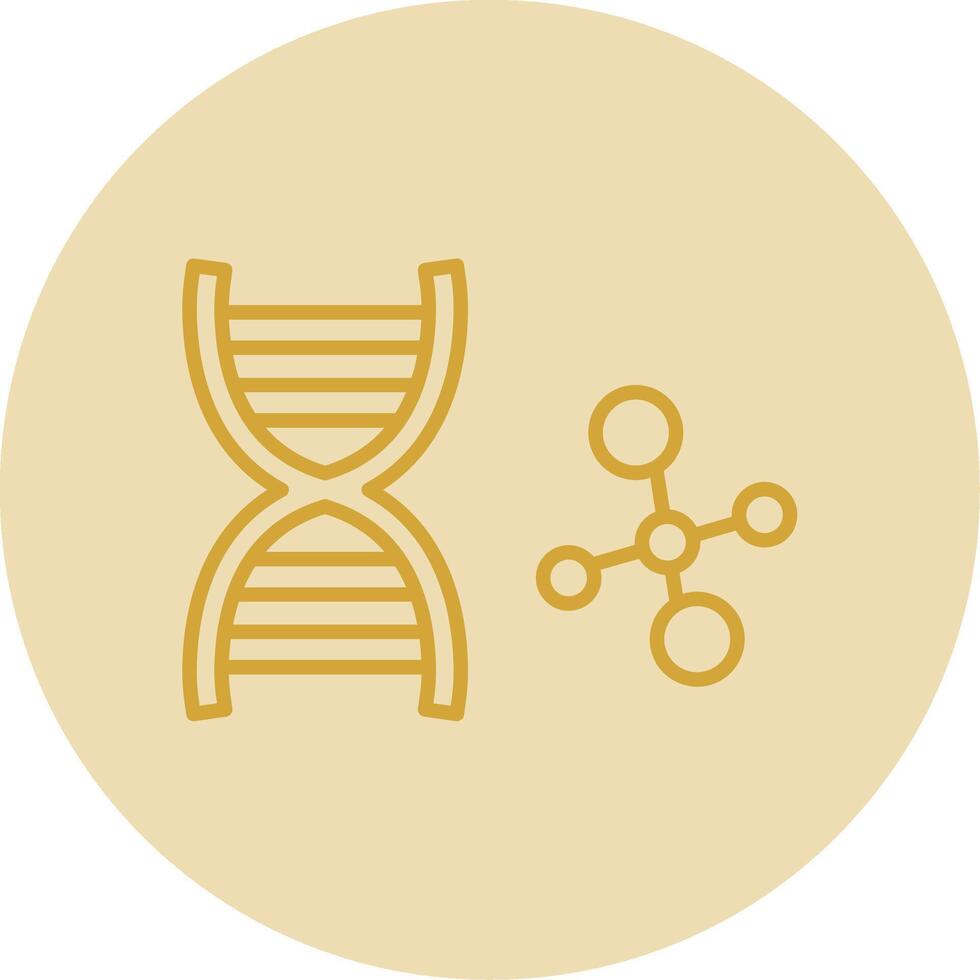 Dna Line Yellow Circle Icon vector