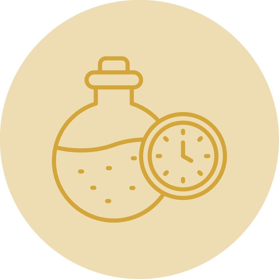 Chemical Line Yellow Circle Icon vector