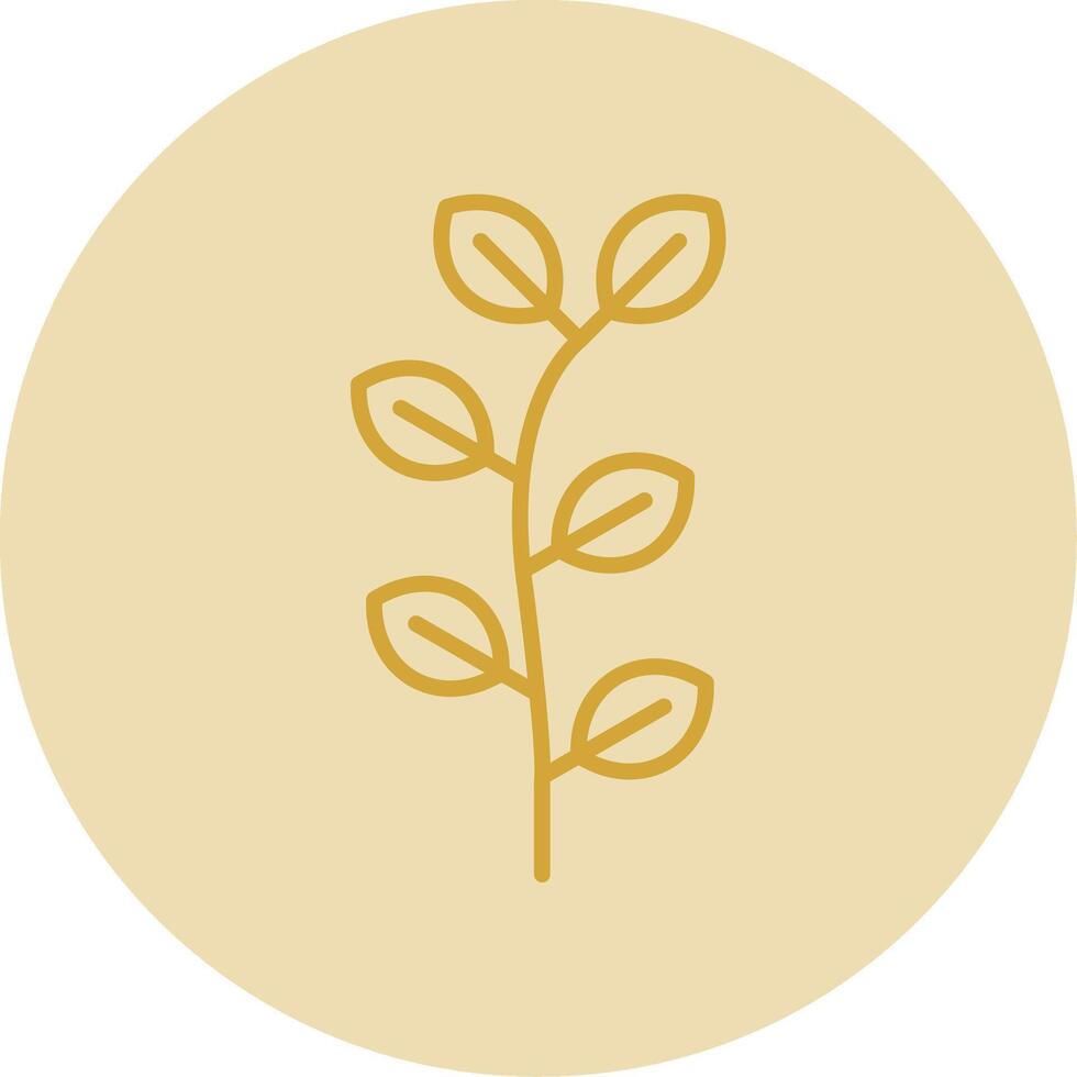 Eucalyptus Line Yellow Circle Icon vector