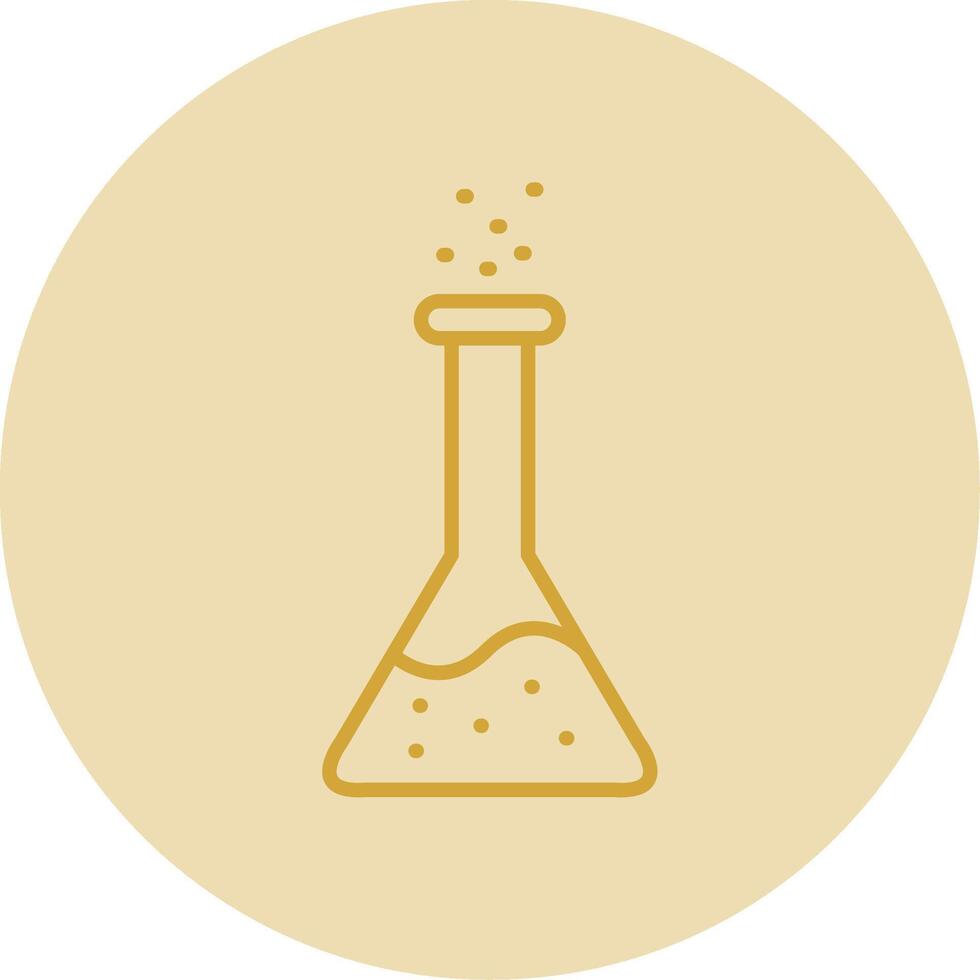 Flask Line Yellow Circle Icon vector