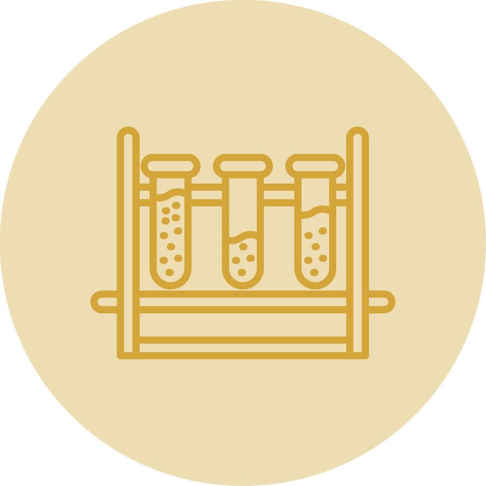 Test Tubes Line Yellow Circle Icon vector