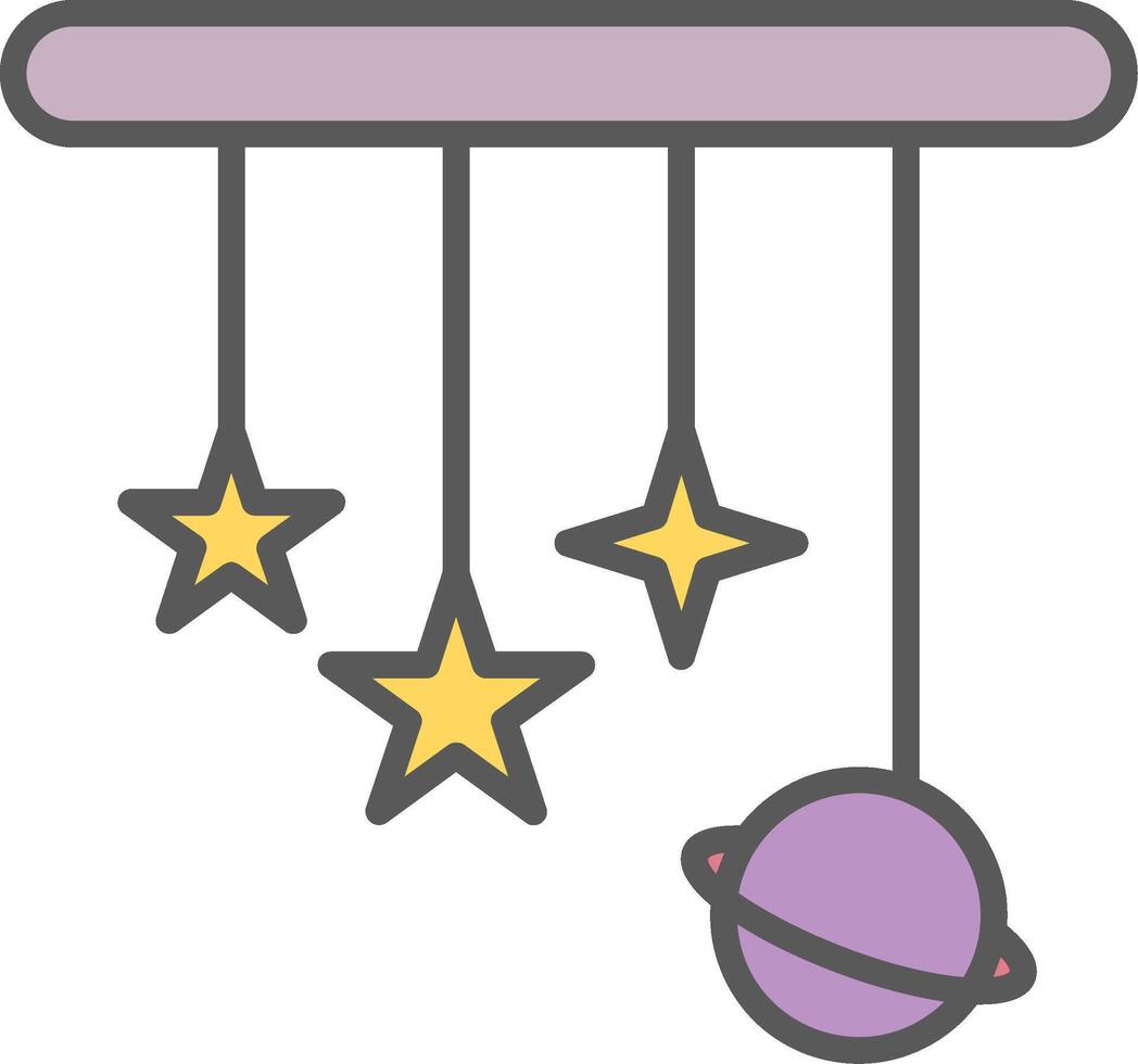 Crib Mobile Line Filled Light Icon vector
