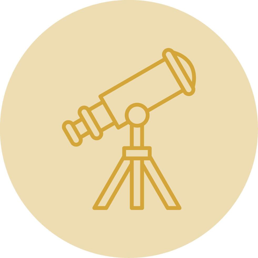 Telescope Line Yellow Circle Icon vector