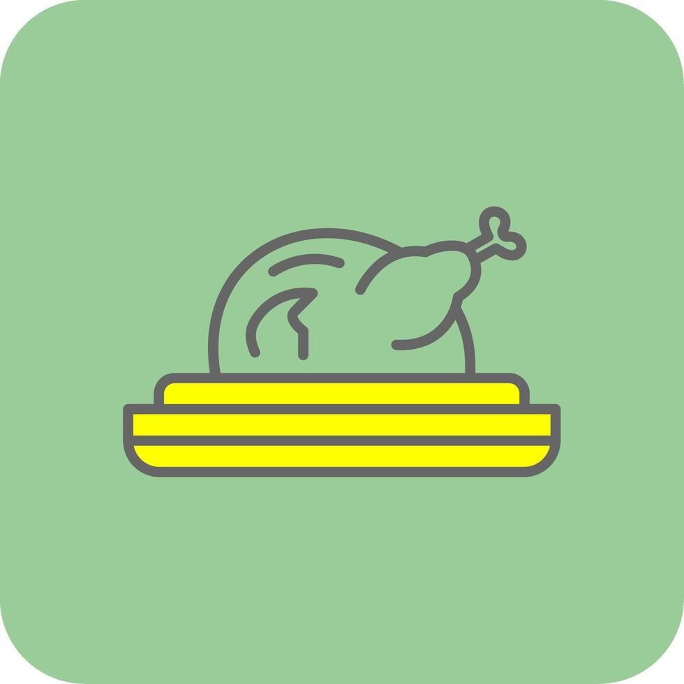 Turkey Filled Yellow Icon vector