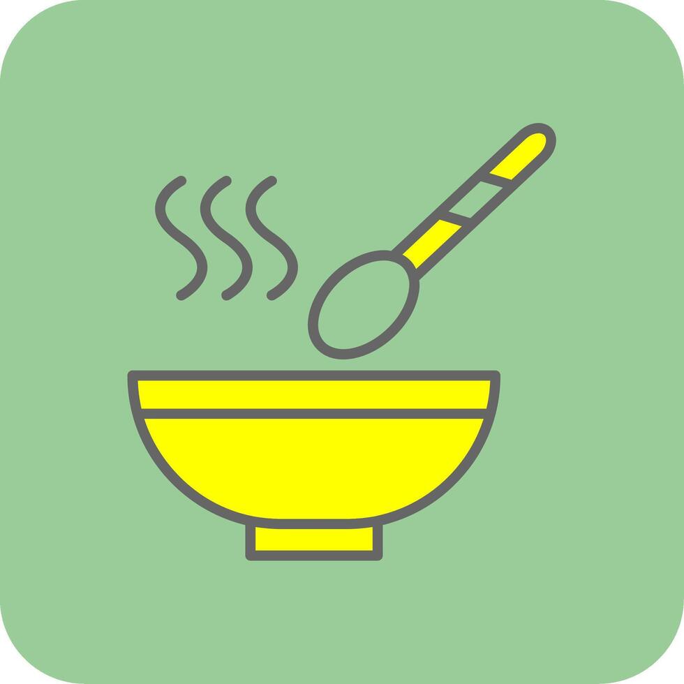 Soup Filled Yellow Icon vector