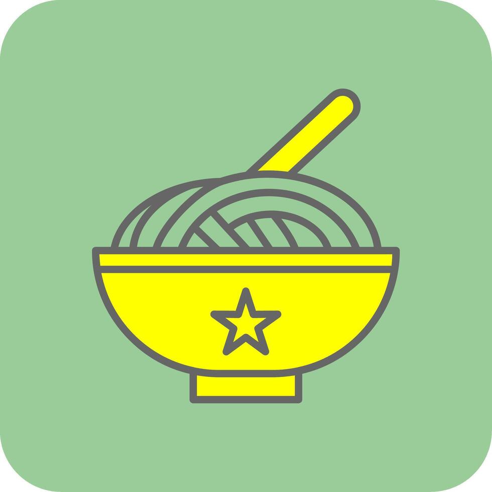 Spaghetti Filled Yellow Icon vector