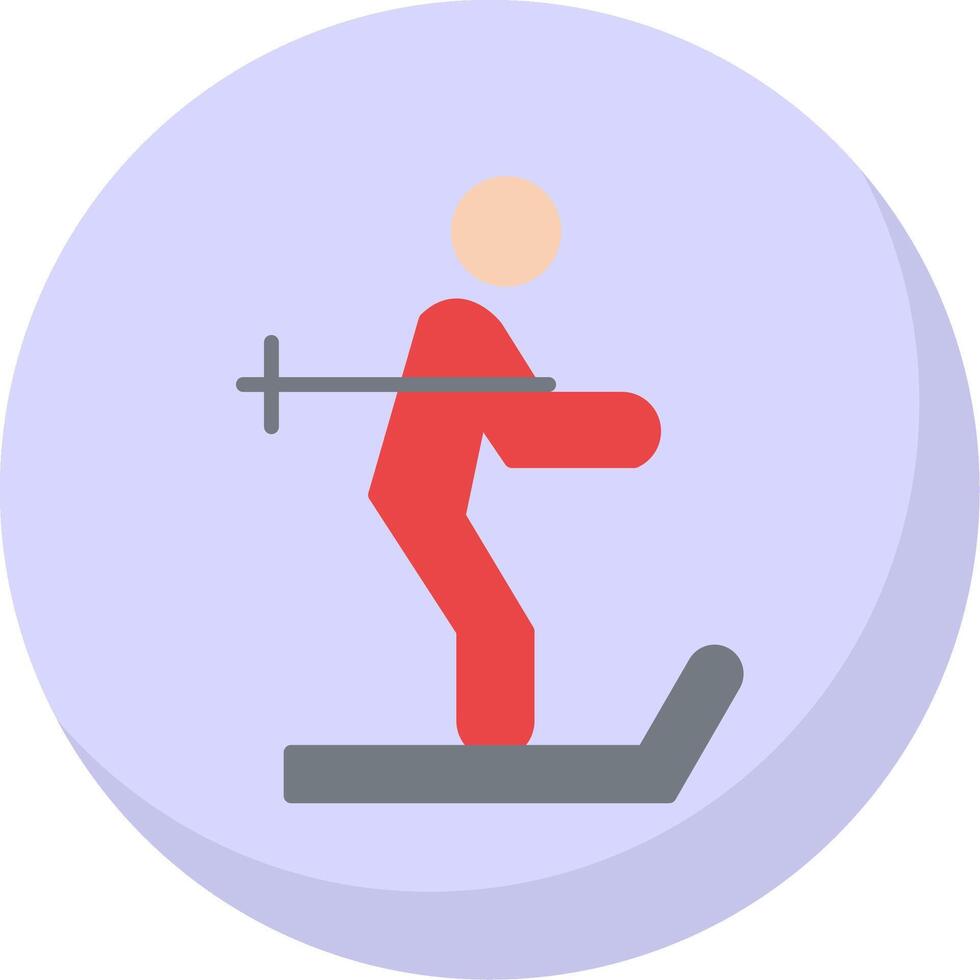 Skiing Flat Bubble Icon vector