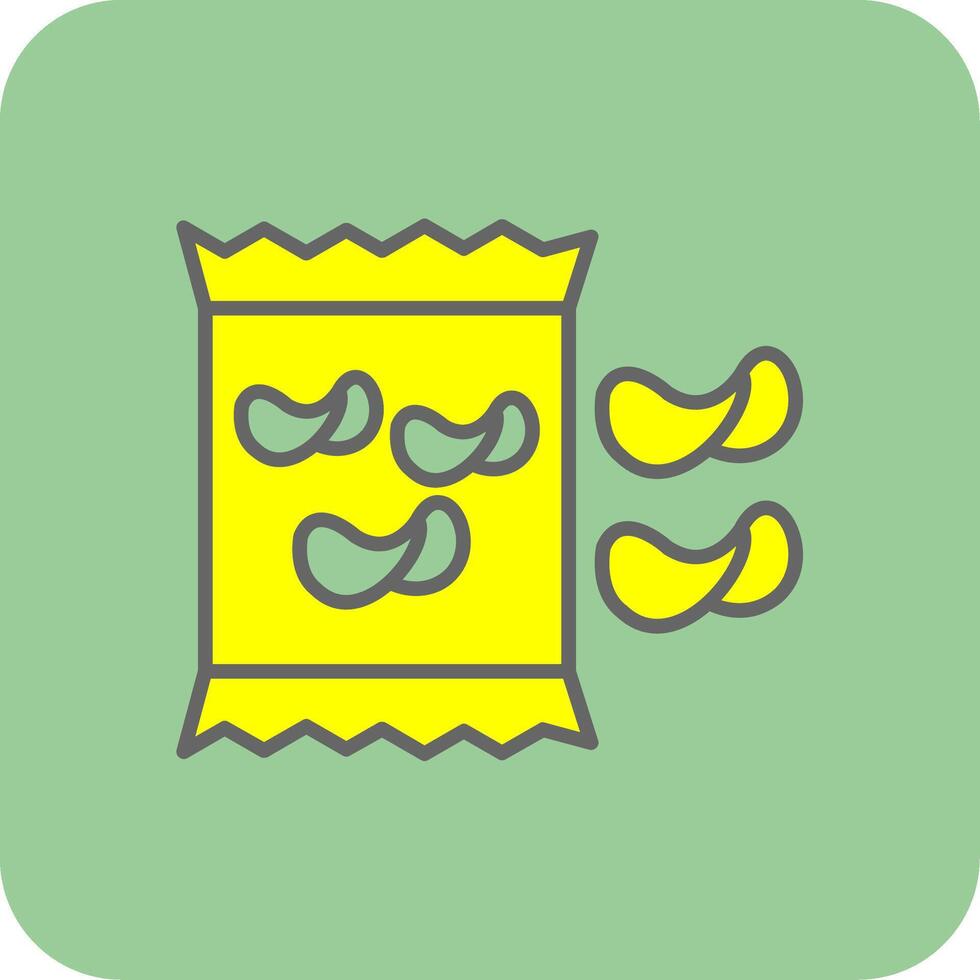 Chips Filled Yellow Icon vector