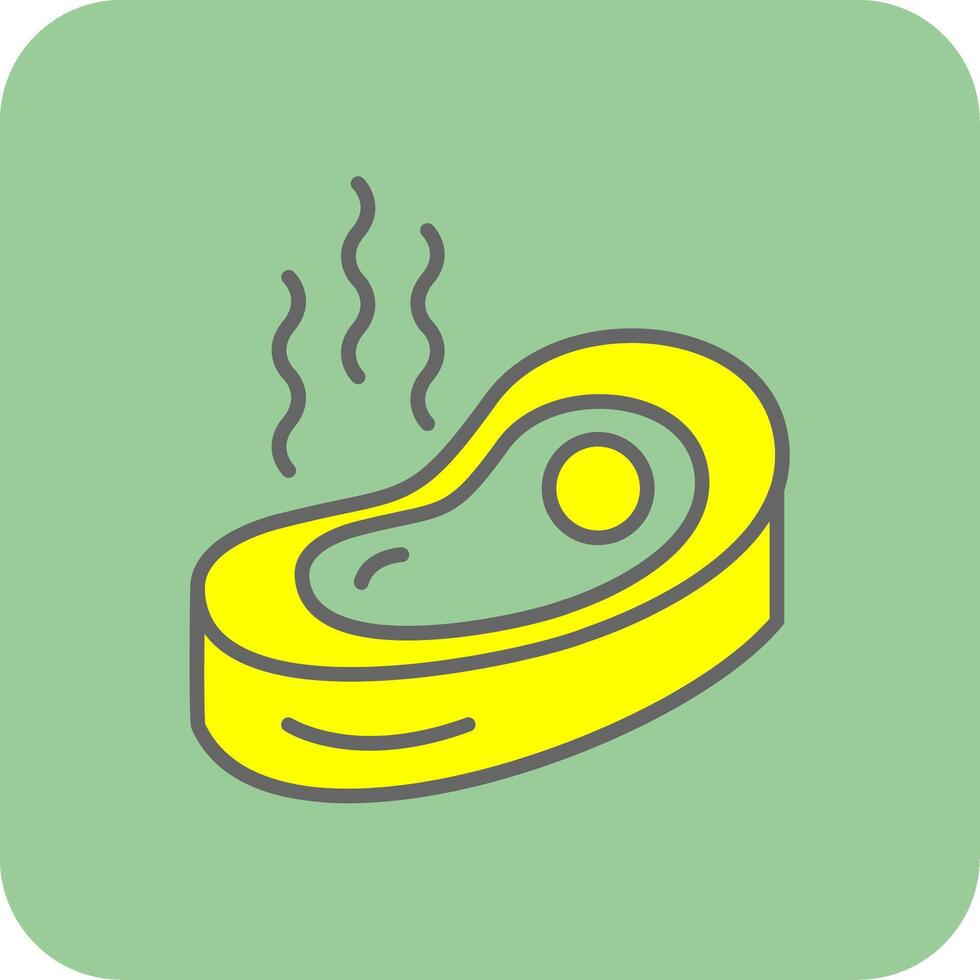 Beef Filled Yellow Icon vector