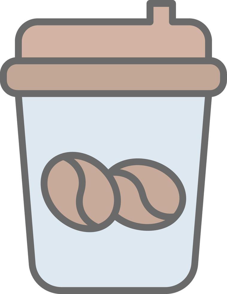 Coffee Cup Line Filled Light Icon vector