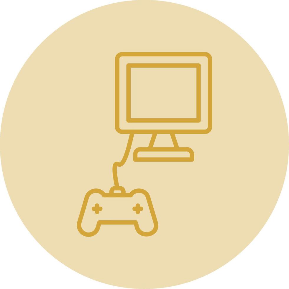 Monitor Line Yellow Circle Icon vector