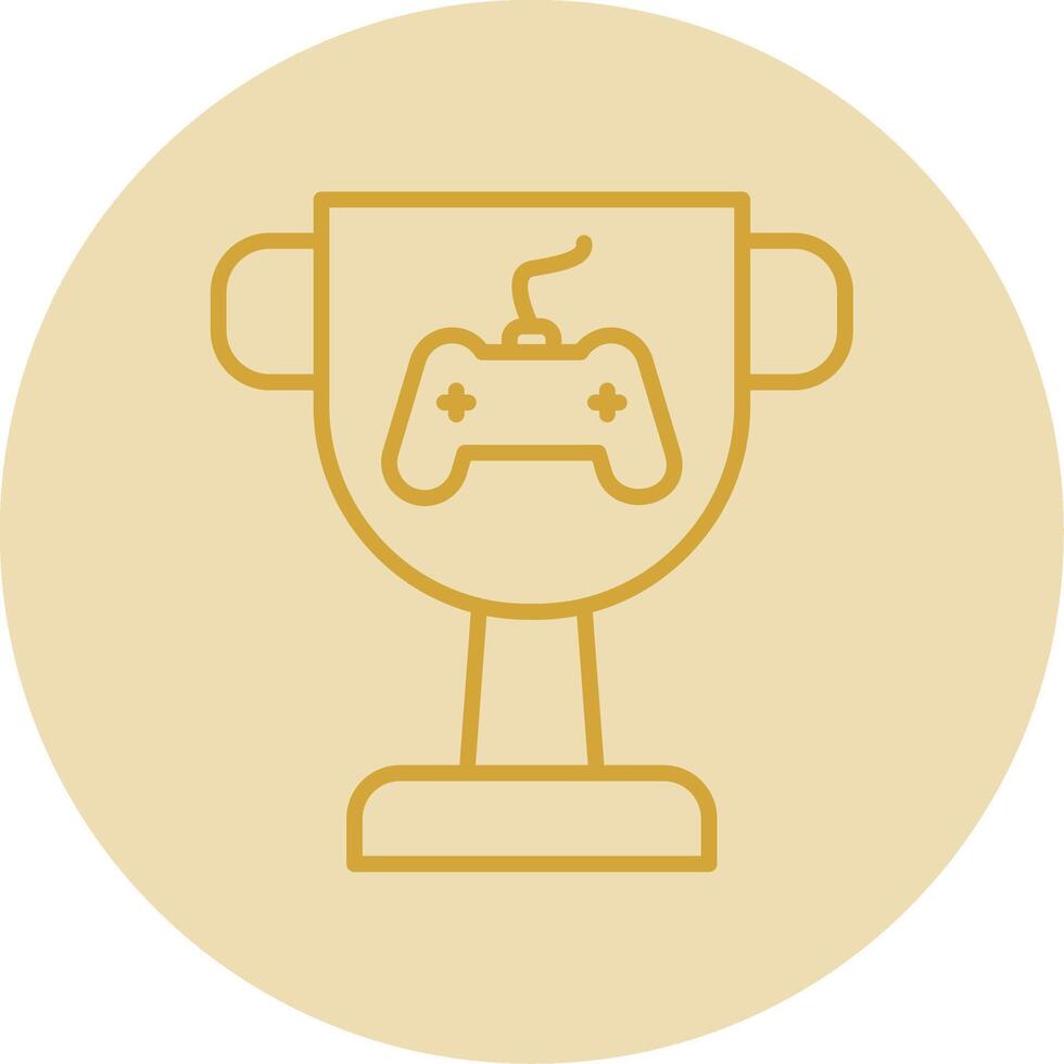 Trophy Line Yellow Circle Icon vector