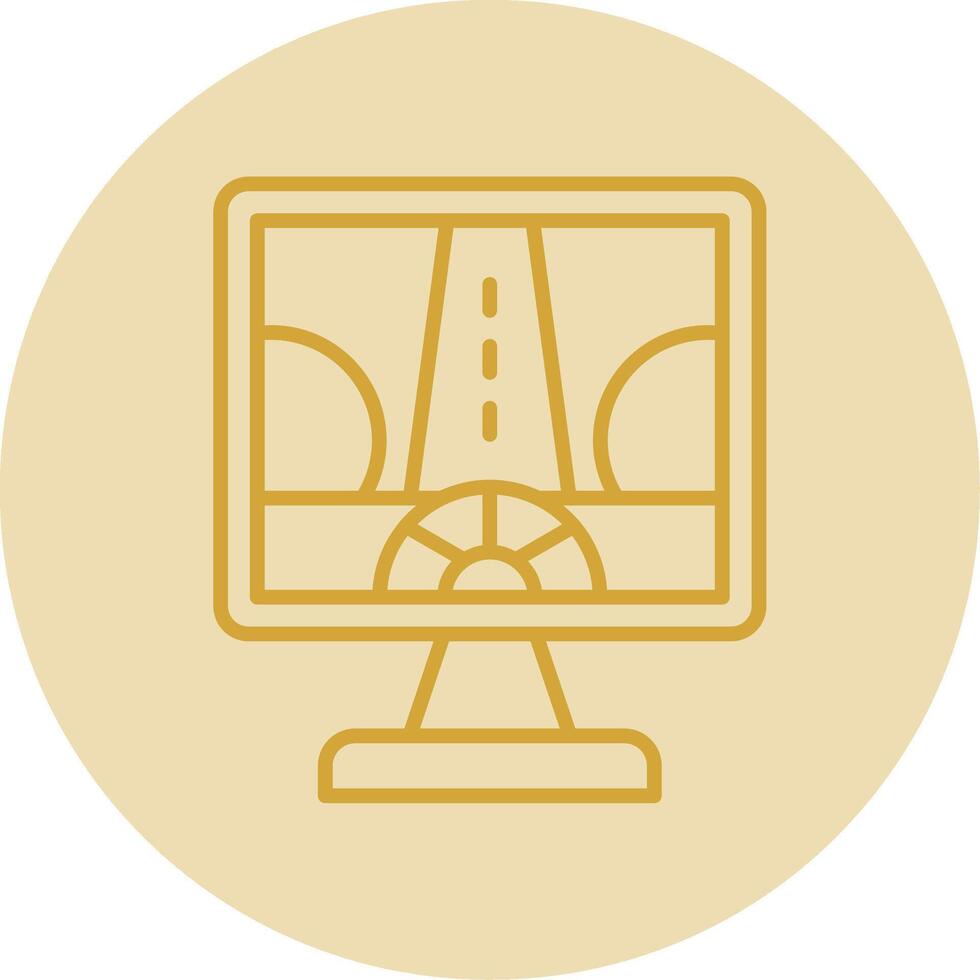 Driving Control Line Yellow Circle Icon vector