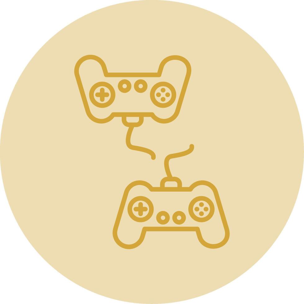 Player Versus Player Line Yellow Circle Icon vector
