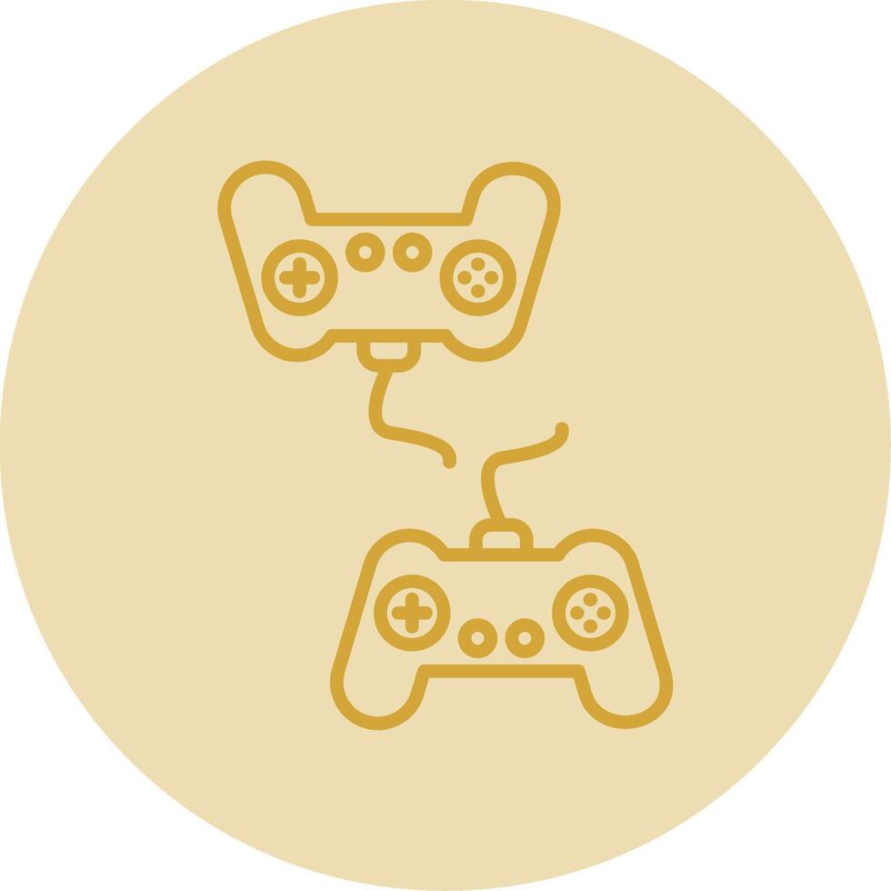 Player Versus Player Line Yellow Circle Icon vector