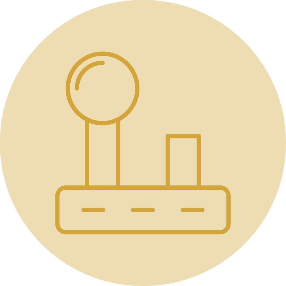 Joystick Line Yellow Circle Icon vector