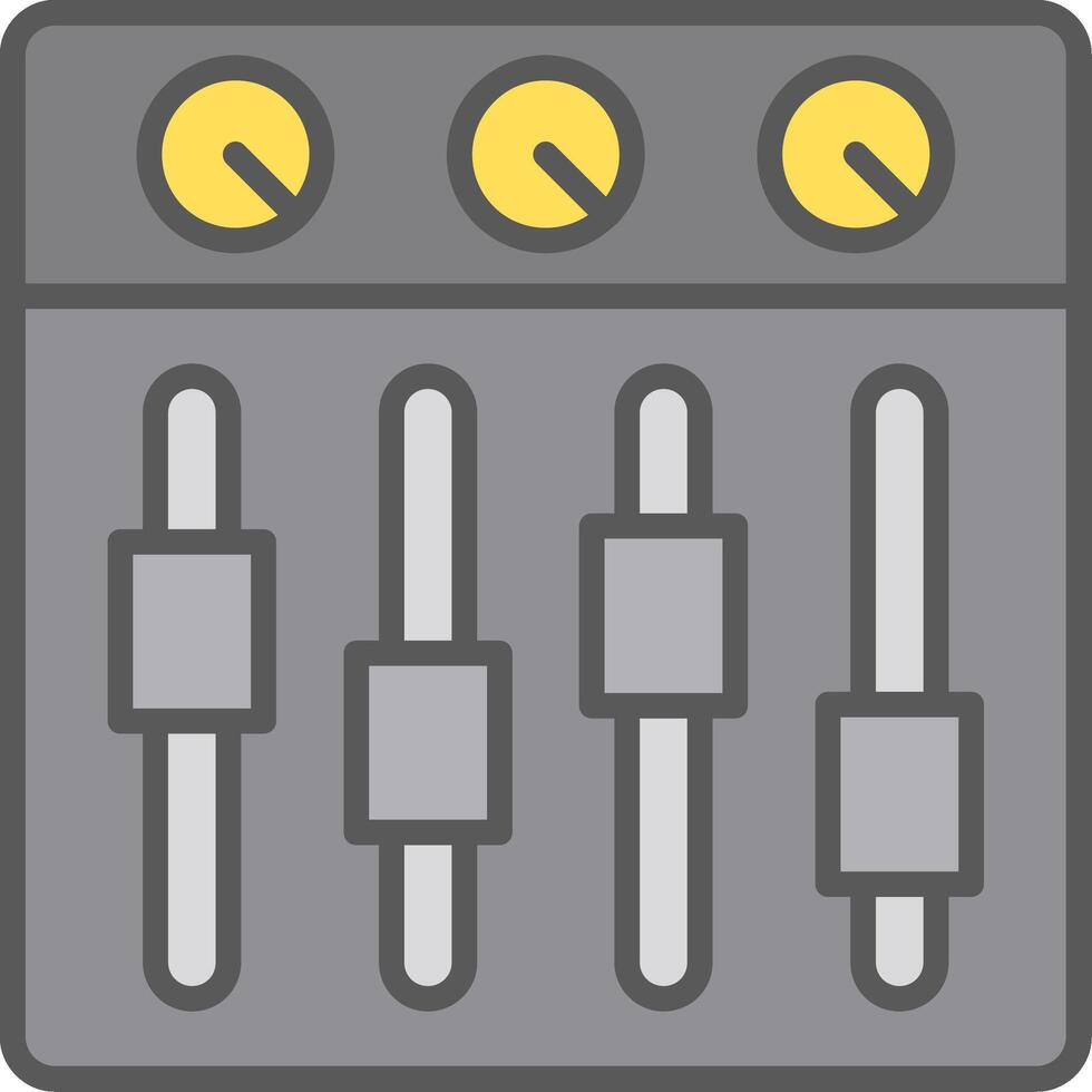 Sound Mixer Line Filled Light Icon vector