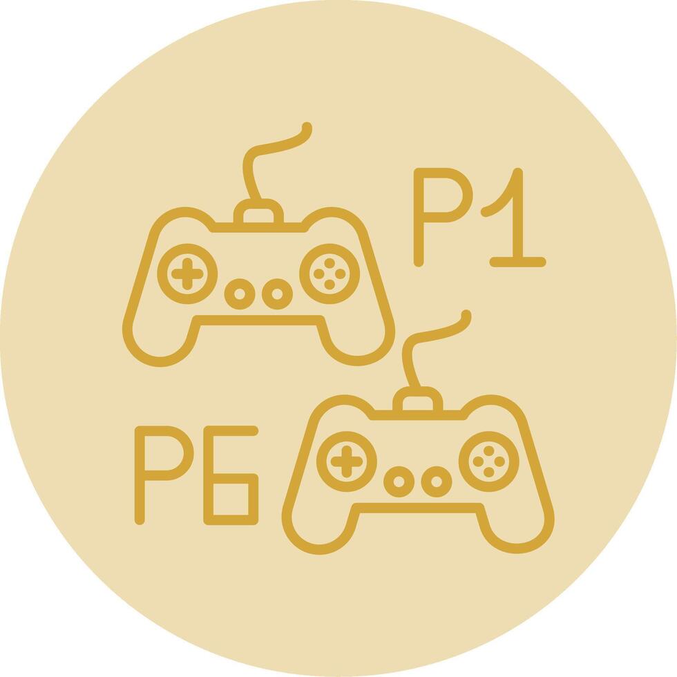 Player Versus Player Line Yellow Circle Icon vector