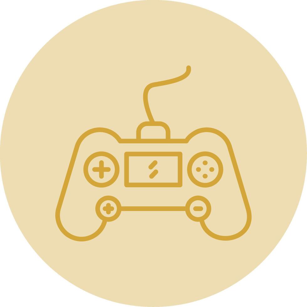 Gaming Console Line Yellow Circle Icon vector